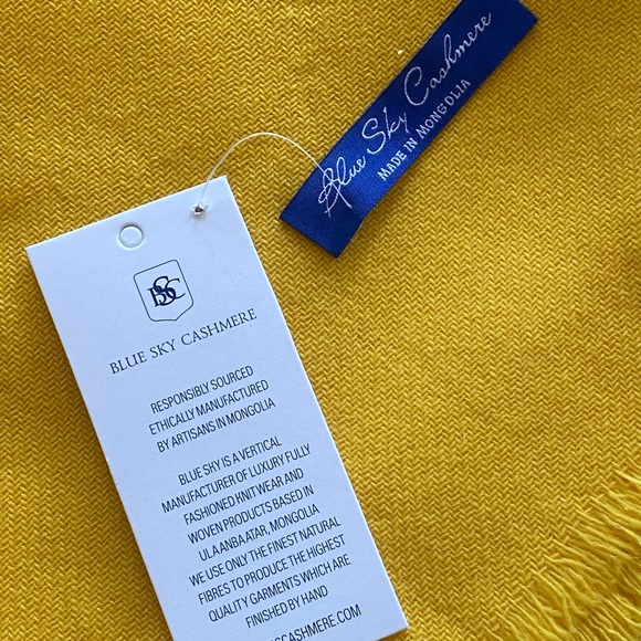 Oversized 100% Mongolian cashmere scarf Blue Sky factory - Picture 9 of 9